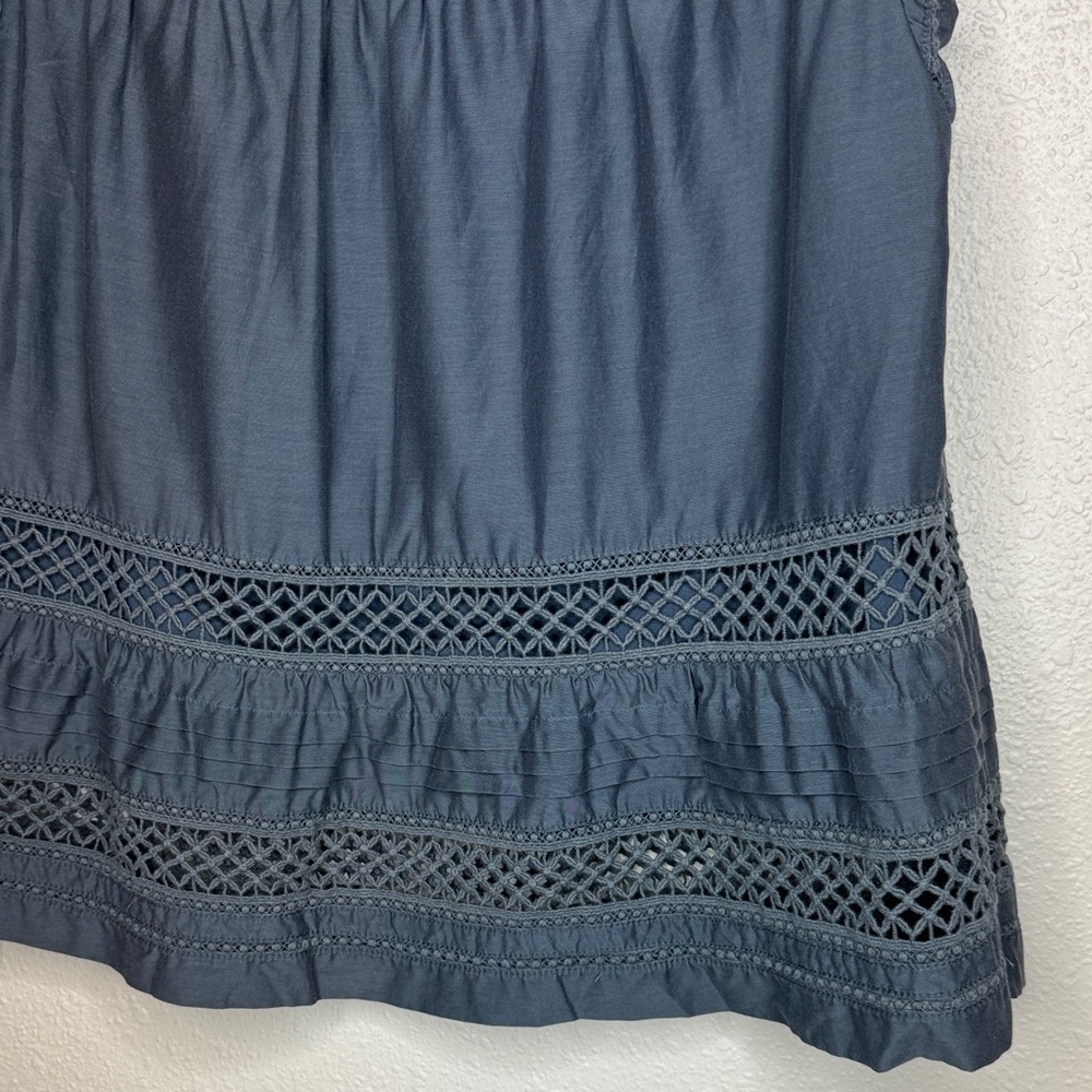 Marie Oliver Pennie‎ Charcoal Silk Cotton Crotchet Flutter Sleeve Boho - XS - Picture 12 of 16